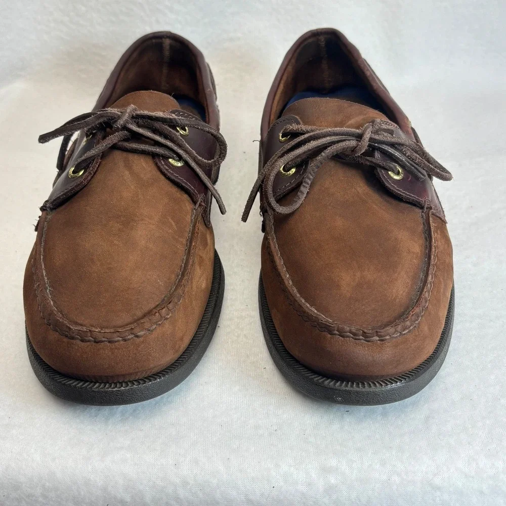 Sperry Top-Sider Boat Shoes Mens 13M Brown Leather Authentic Original Preppy